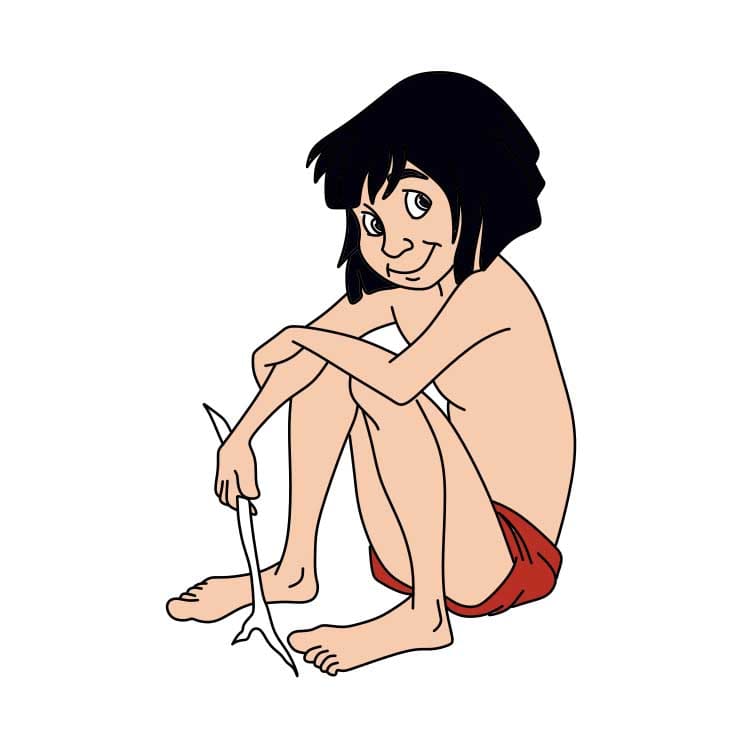 Comment-dessiner-Mowgli-Etape-9