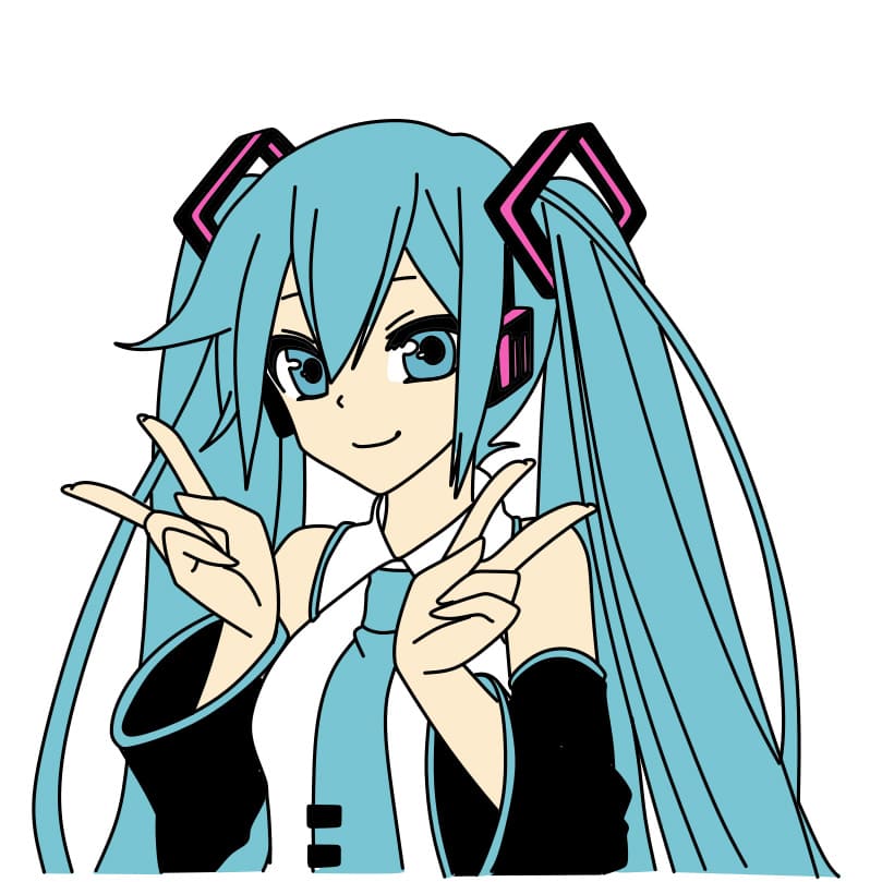 3 Instructions Sur La Fa on De Dessiner Un Personnage Hatsune Miku Simple